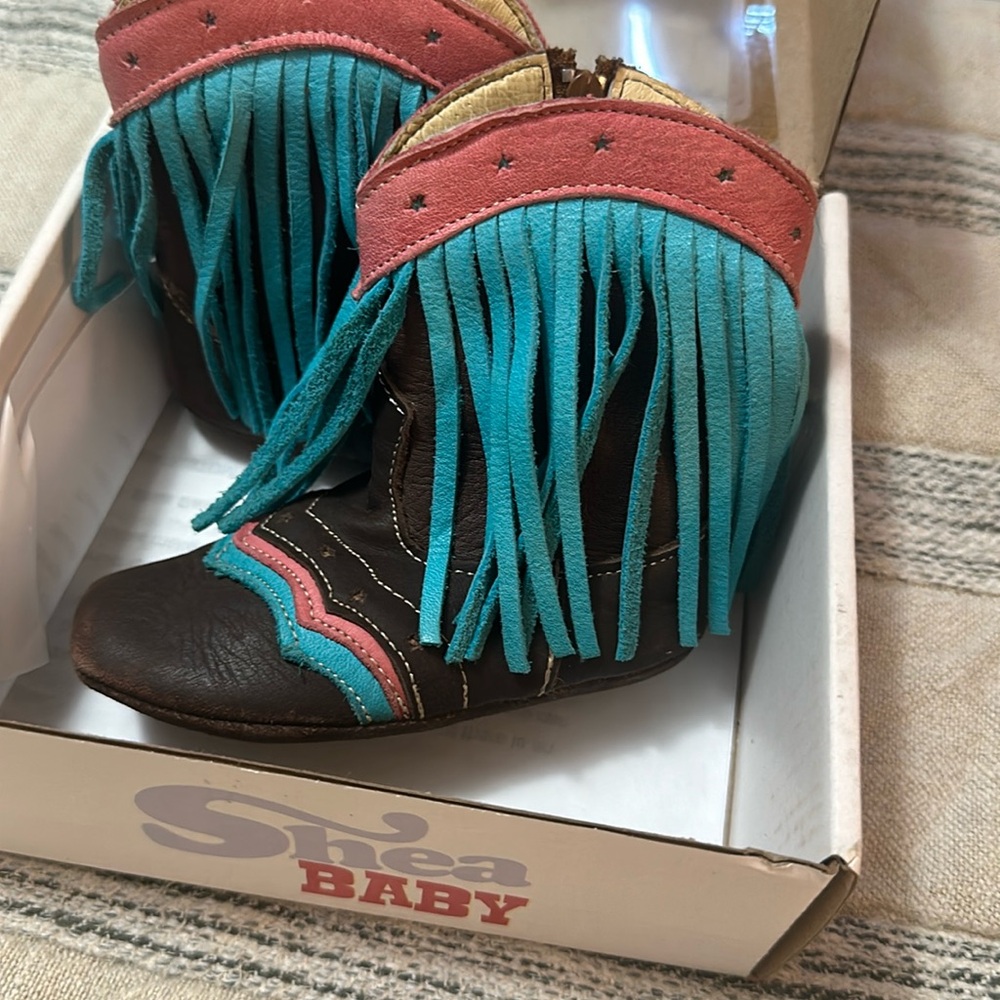 Shea Baby leather Cowgirl boots size 3